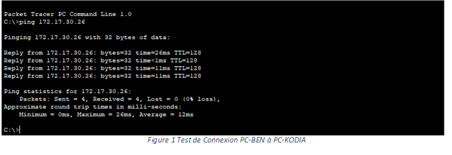 Test de connectivité